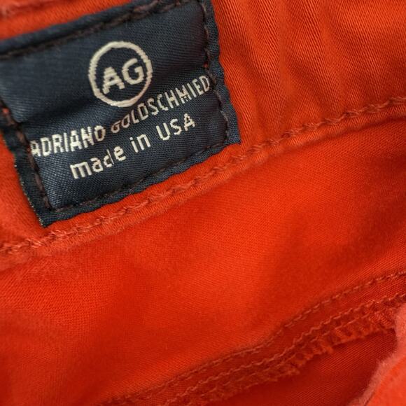 AG Adriano Goldschmied The Stilt Cigarette Leg Jeans Red Orange Women size 28R - Picture 11 of 13